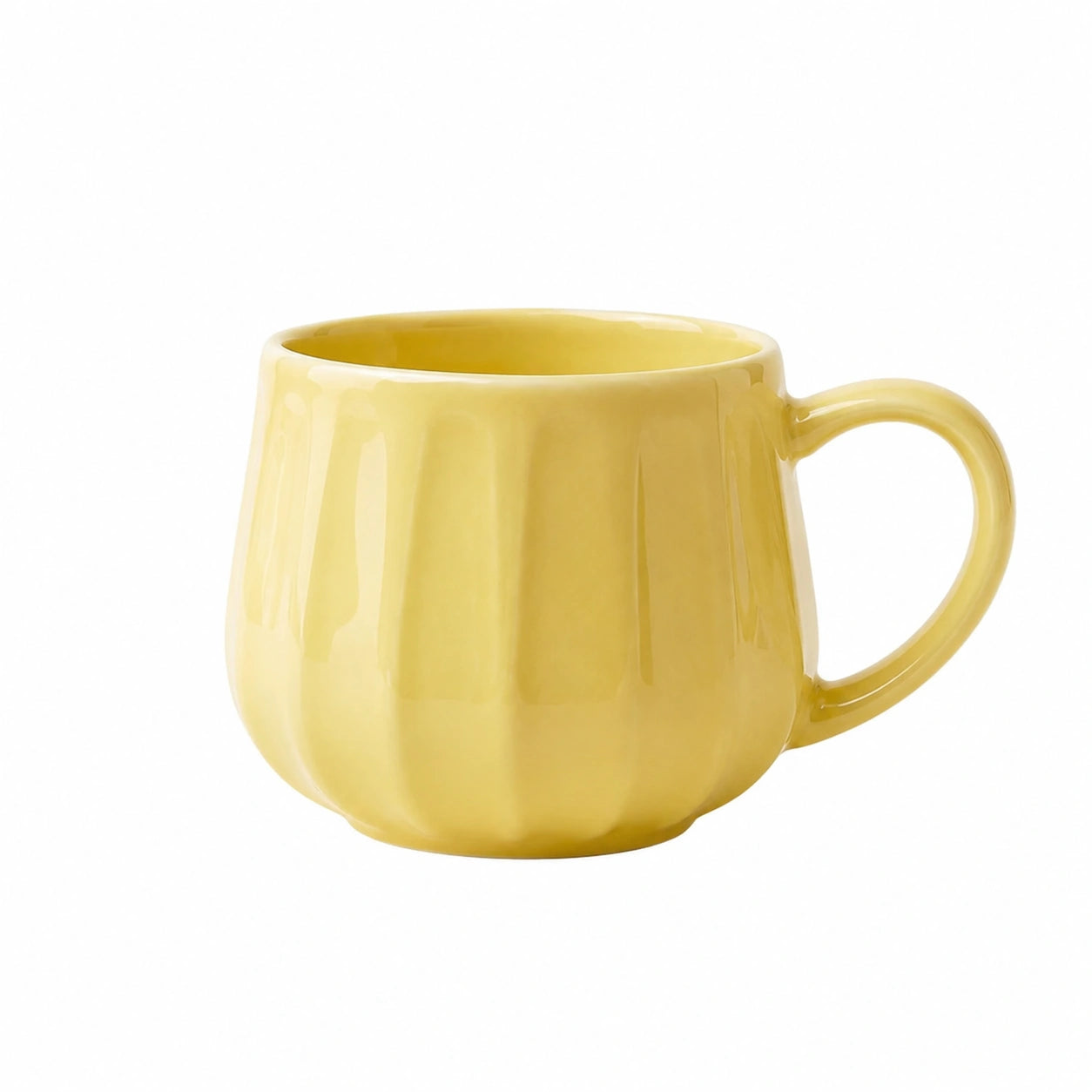 Keramiktasse 400 ml Gelb glasiert für Heißgetränke