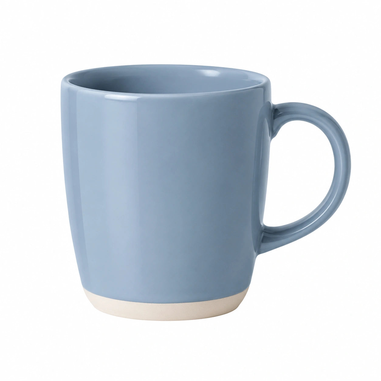 Keramik Kaffeebecher 350 ml Blau glasiert mit Henkel