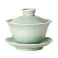 Gaiwan-Teetasse 150 ml Keramik Hellgrün für losen Tee mit Deckel