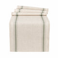 Tischläufer 40 x 180 cm Webstoff Beige Grün gestreift für Esstisch